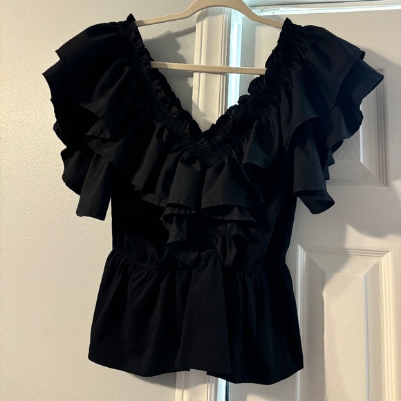 Black Ruffle Top - Picture 2 of 3